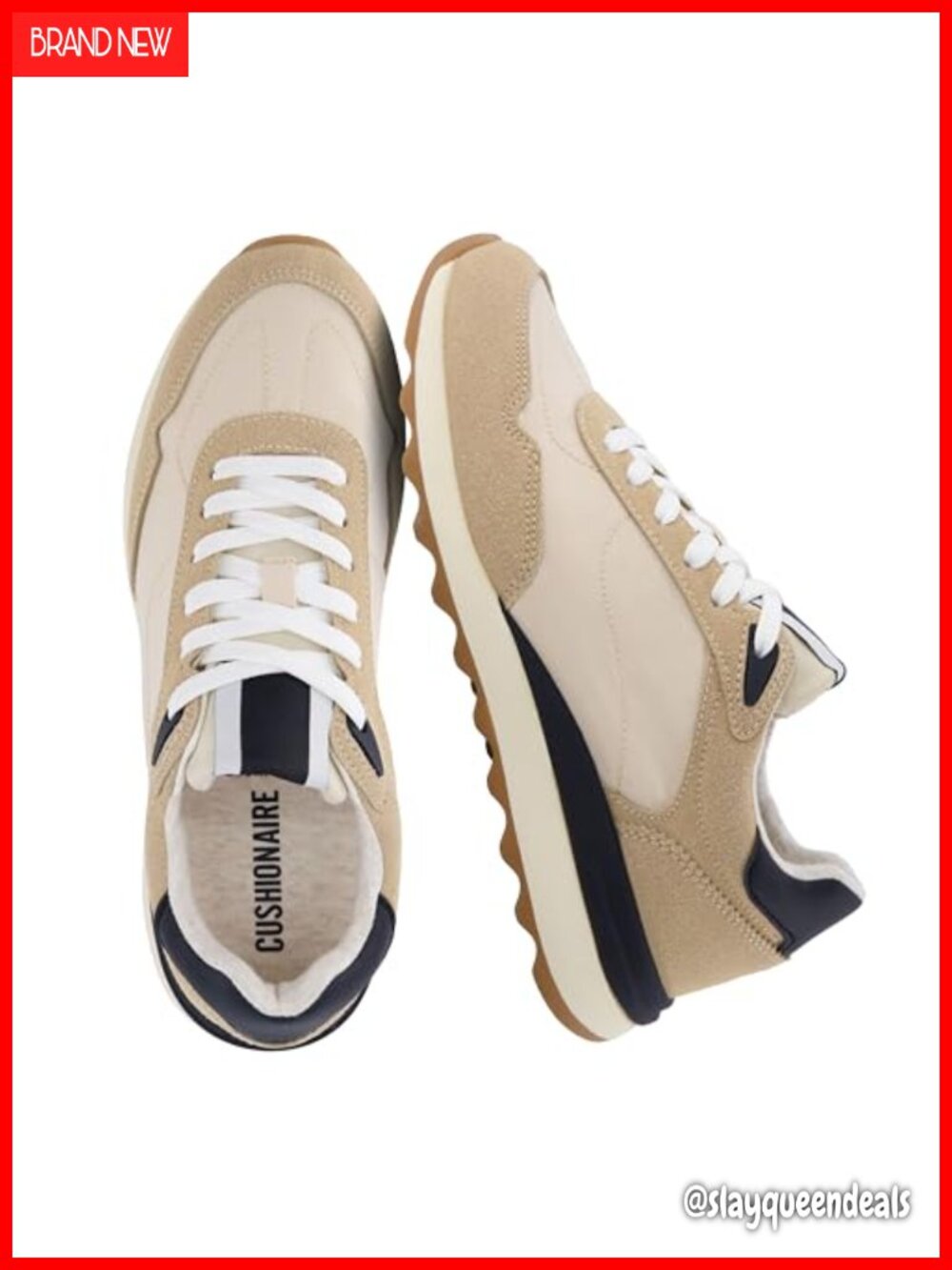 CUSHIONAIRE Women's Lightweight Lace-Up Fashion Sneakers with Memory Foam